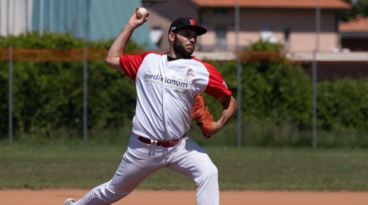 Baseball, New Rimini vince a Potenza Picena e rimane in testa alla classifica - Tommaso Aiello - ph Davide Ruggeri