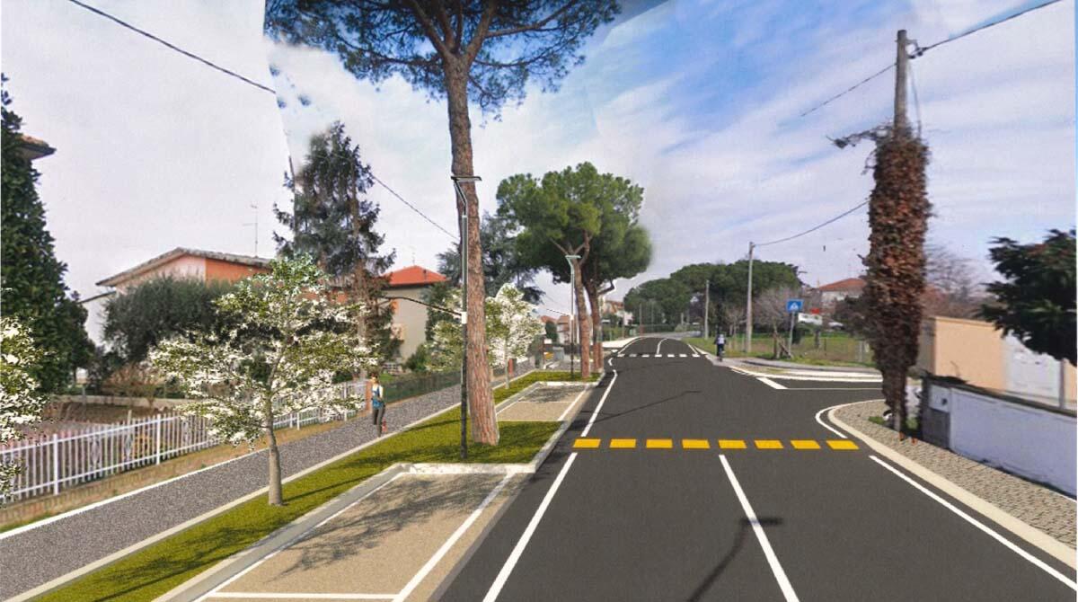San Vito si rifà il look tra parchi, rotonde, pista ciclabile e parcheggi - Rendering della ciclabile di San Vito