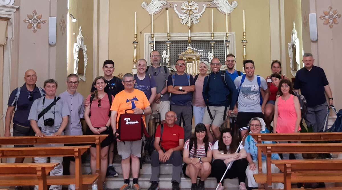 Cammino di Sant'Antonio, il saluto dell'amministrazione comunale di Santarcangelo ai pellegrini - I pellegrini ricevuti dall'Assessore