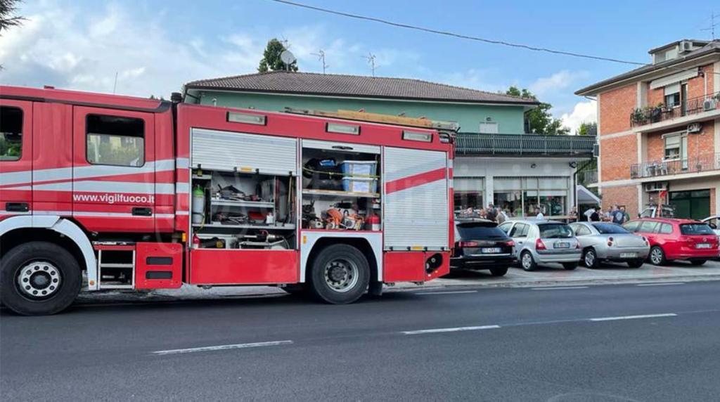 I vigili del fuoco sul luogo dell’intervento