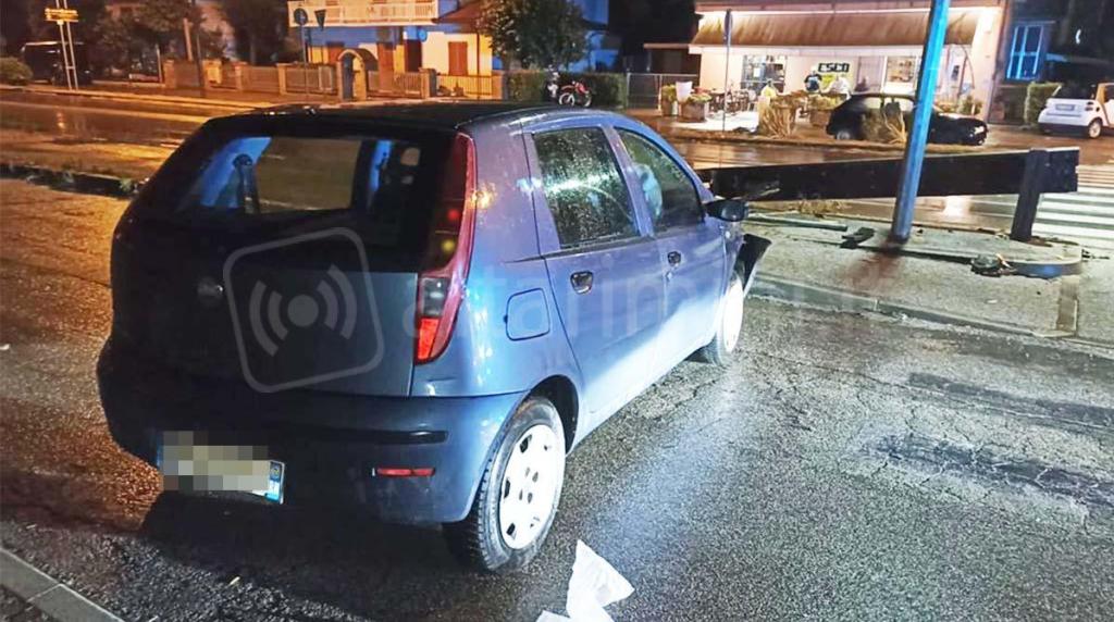 La Fiat Punto dopo l’incidente