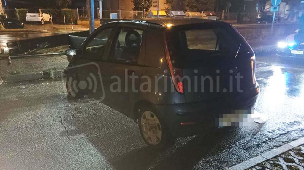 La Fiat Punto dopo l’incidente