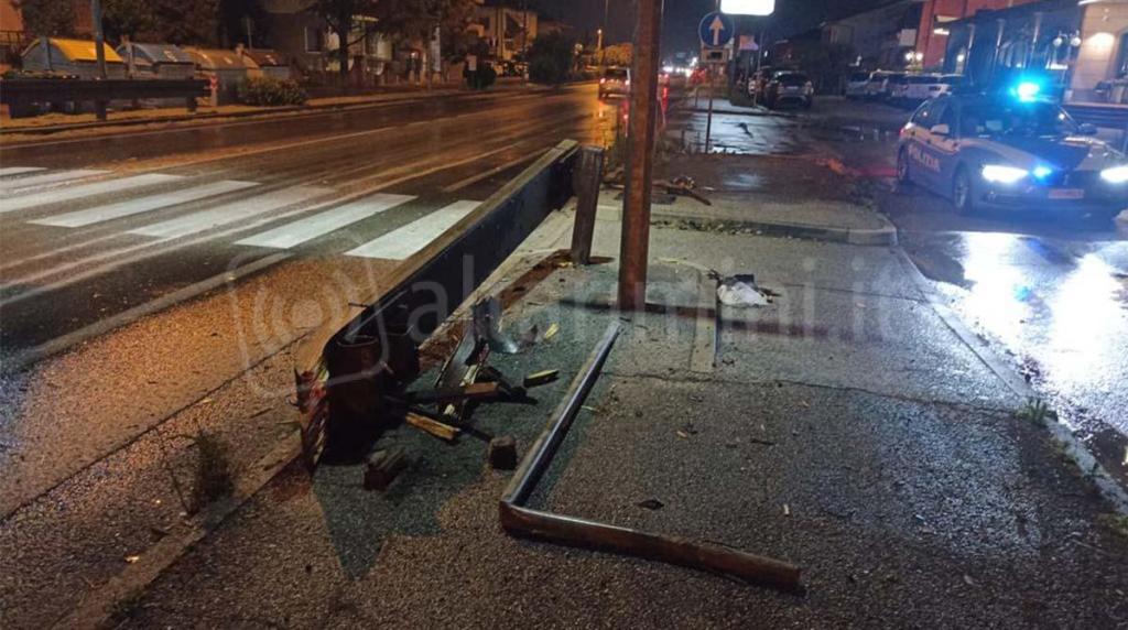 Il guardrail distrutto