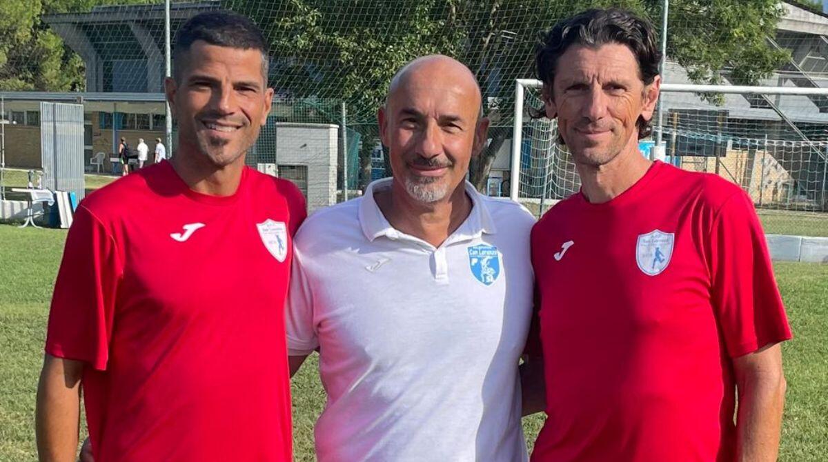 Figli in campo, genitori in movimento: il progetto del San Lorenzo contro la sedentarietà - I due responsabili del settore giovanile Ortalli e Manzaroli con il Presidente Pruccoli   