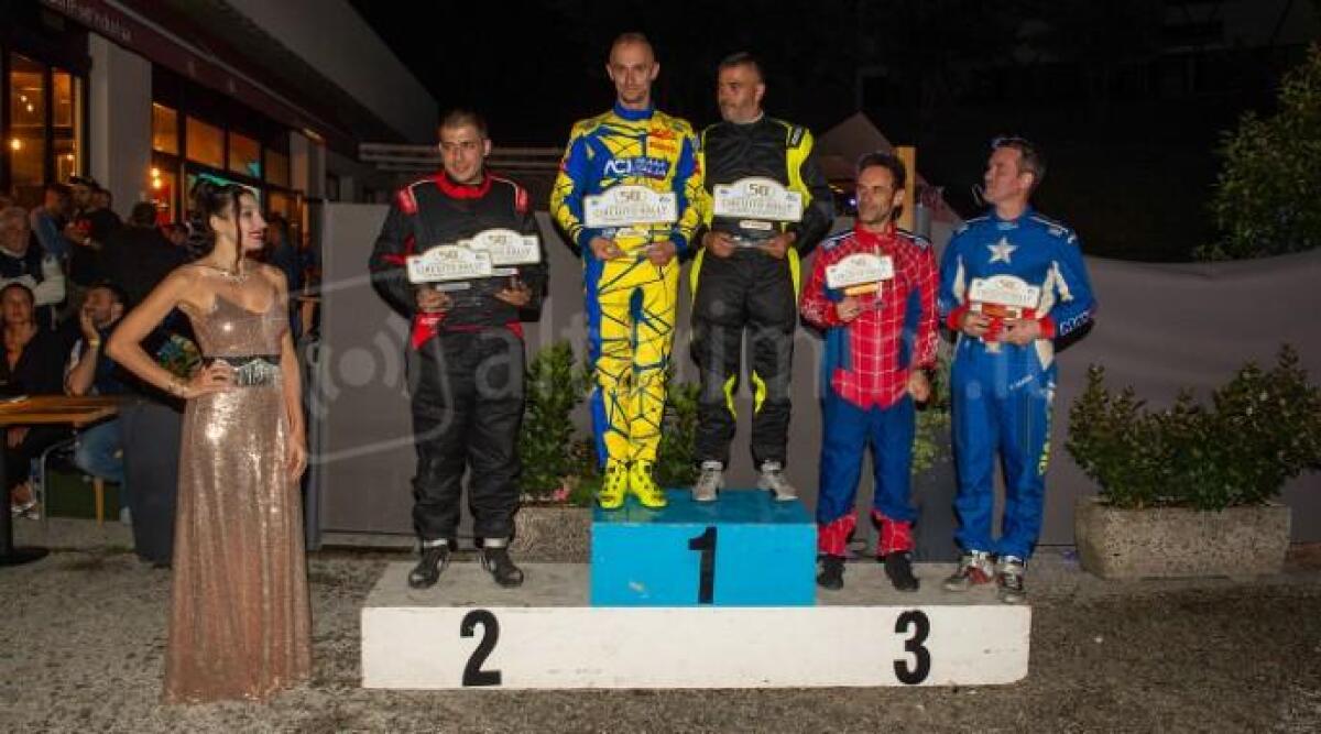 Circuito di San Marino, hurrà di Alessio Pini davanti a Jader Vagnini e Paolo Diana - 