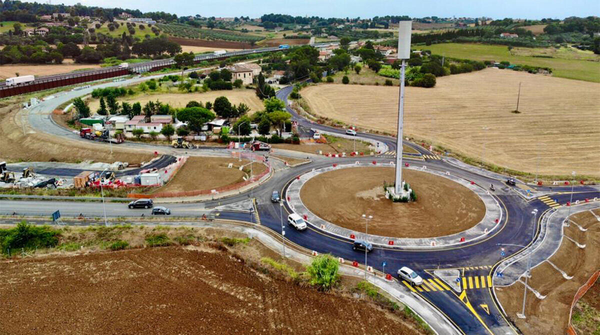 Misano: terminati i lavori alla rotonda su via Tavoleto - La nuova rotonda ultimata