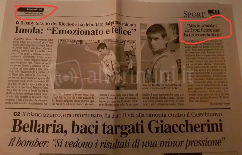 Così Imola ricorda il suo esordio, con l’articolo sul quotidiano La Voce di Romagna