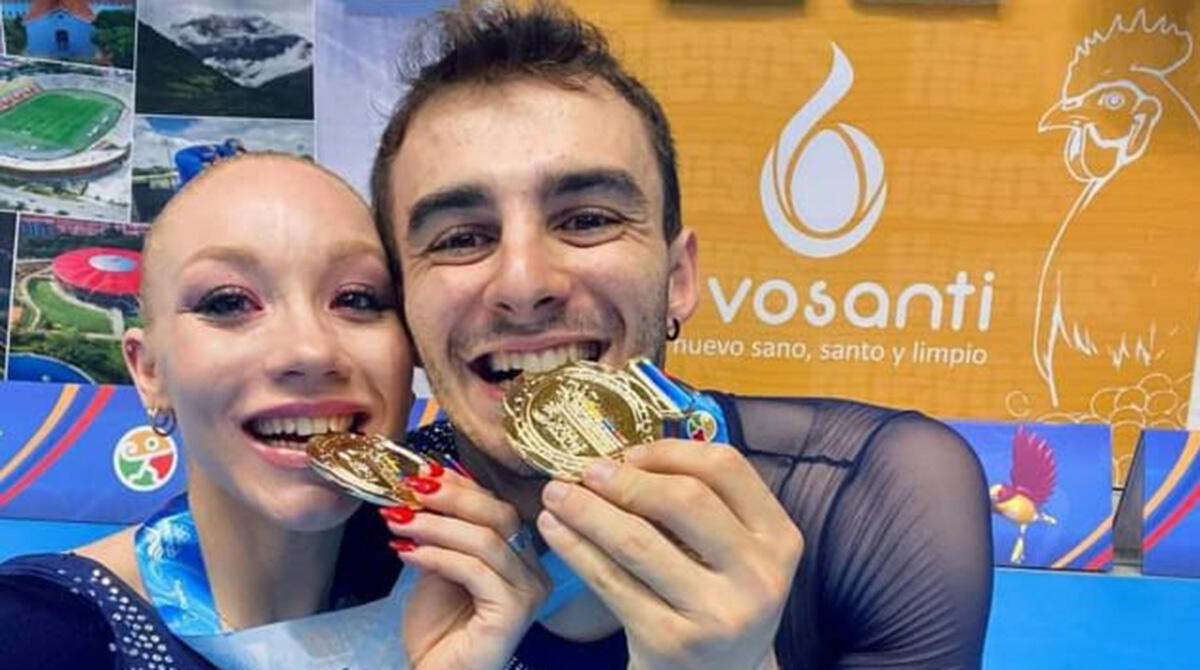 Una campionessa a San Clemente: la pattinatrice Alice Esposito torna con l'oro dai Mondiali in Colombia - La sanclementese Alice Esposito e Federico Rossi