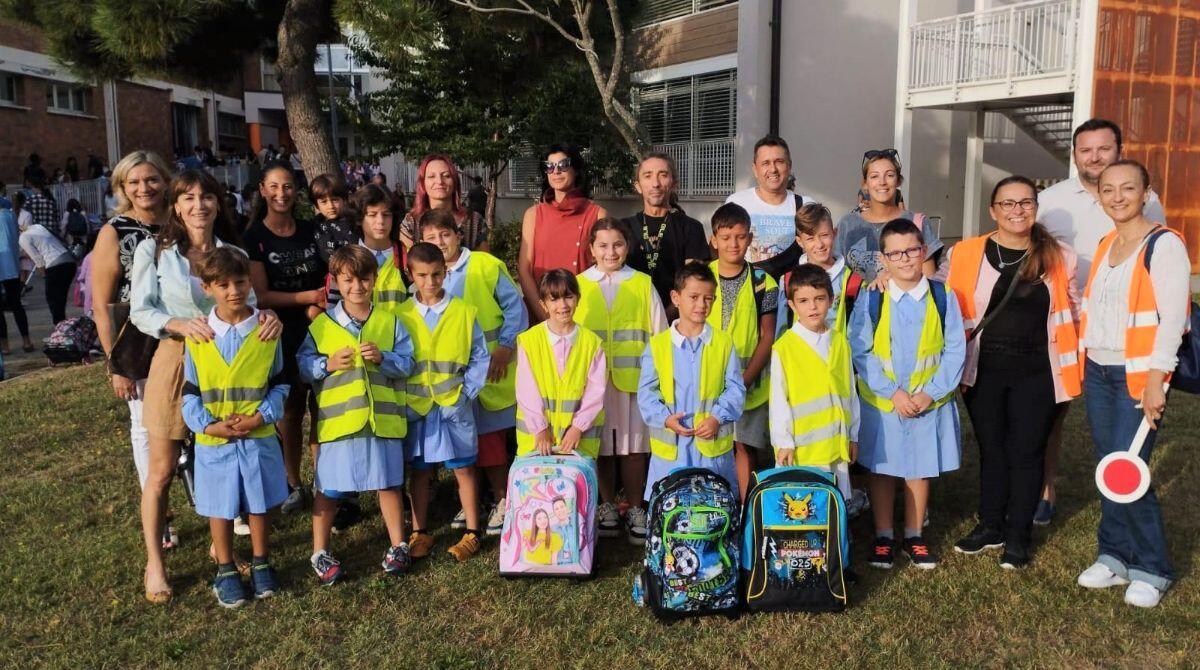 Riparte il Piedibus a Misano Adriatico: due le linee attive - Alcuni "passeggeri" del Piedibus
