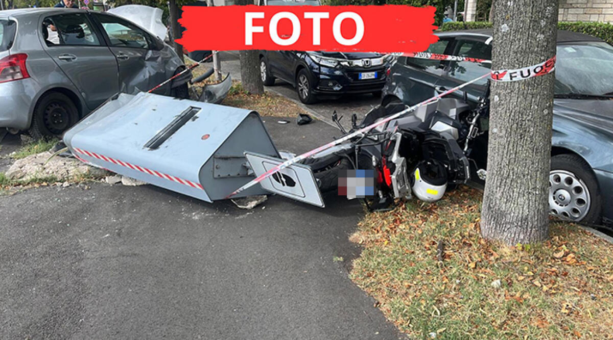 Perdita di controllo dell’auto da parte di una donna porta a incidente moto - Il luogo dell'incidente
