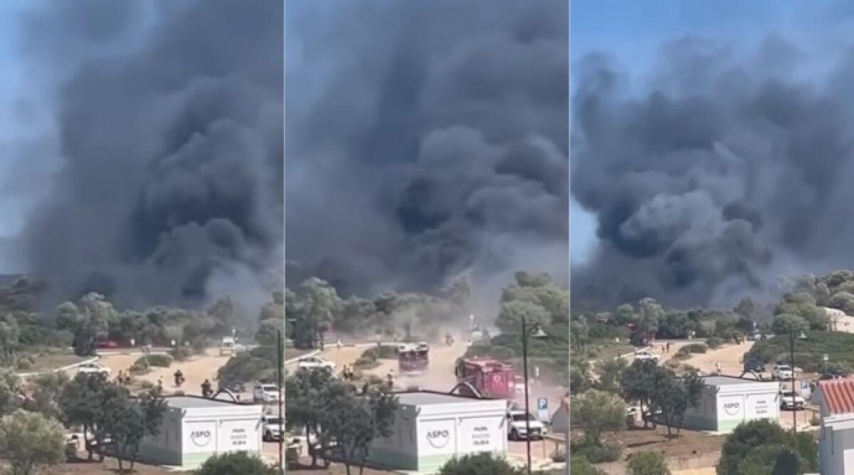 Incendio nel camper, ipotesi omicidio colposo: le fiamme scoppiate a causa del barbecue - Le immagini dell'esplosione (Ph. Agenzia Dire)