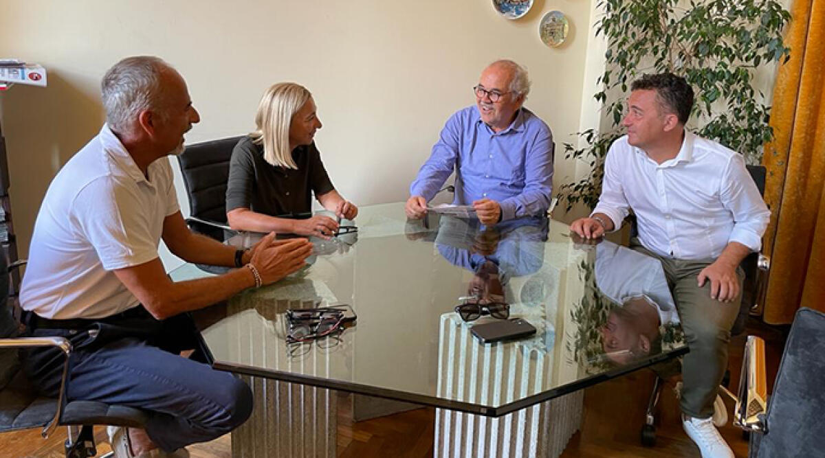 Sindaci e leader regionali discutono della terza tratta del Trc - Da sinistra Gaddi, Sindaca Foronchi, Sindaco Piccioni, Pres. Giannini