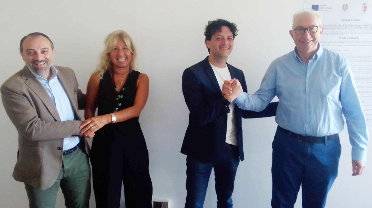 Borgo Marina, l'impegno per la sicurezza di Zeinta di Borg: "bene telecamere, servono Street Tutor" - Da sinistra l'assessore Magrini, Cristina Ottaviani, l'assessore Morolli e Daniele Fagnani