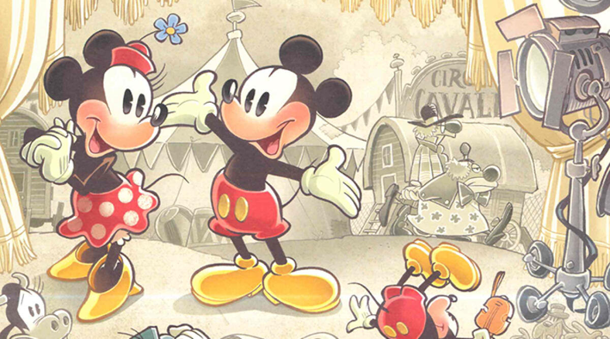 Fellini incontra Topolino per l’omaggio ai 100 anni della Disney - “Topolino presenta La Strada”, Giorgio Cavazzano, 2023. © Disney