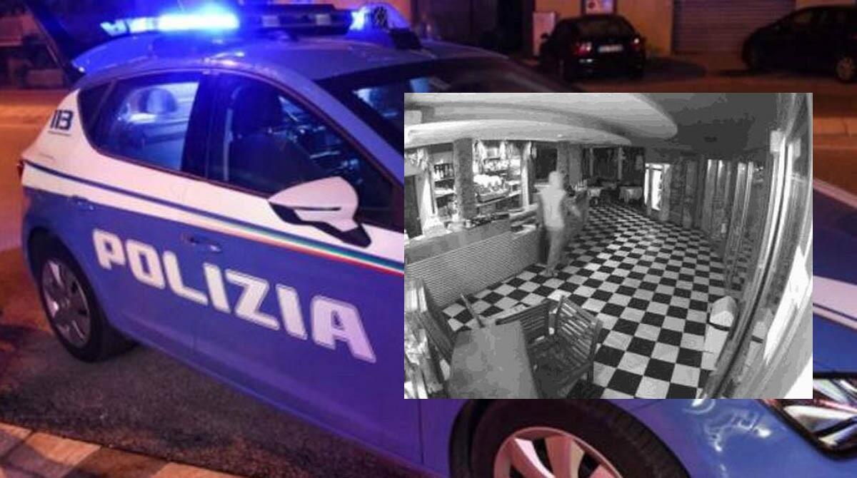 Le telecamere inchiodano il ladro del ristorante Nettuno a Rimini - Nel riquadro il ladro immortalato dalle telecamere della Vigilar