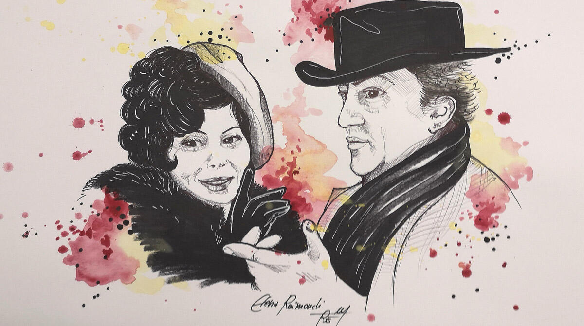 I disegni di Elena Raimondi celebrano il mito di Fellini - Federico Fellini e La Gradisca