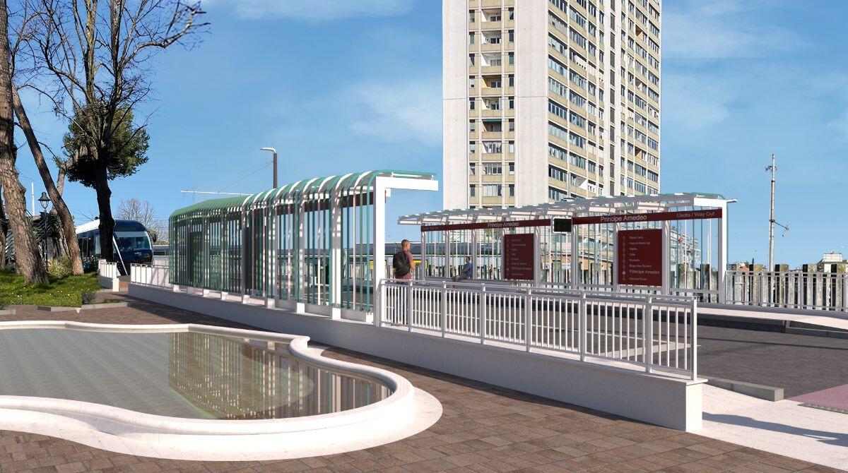 Metromare, assegnato l'appalto per la realizzazione del secondo stralcio - Il rendering della fermata di viale Principe Amedeo