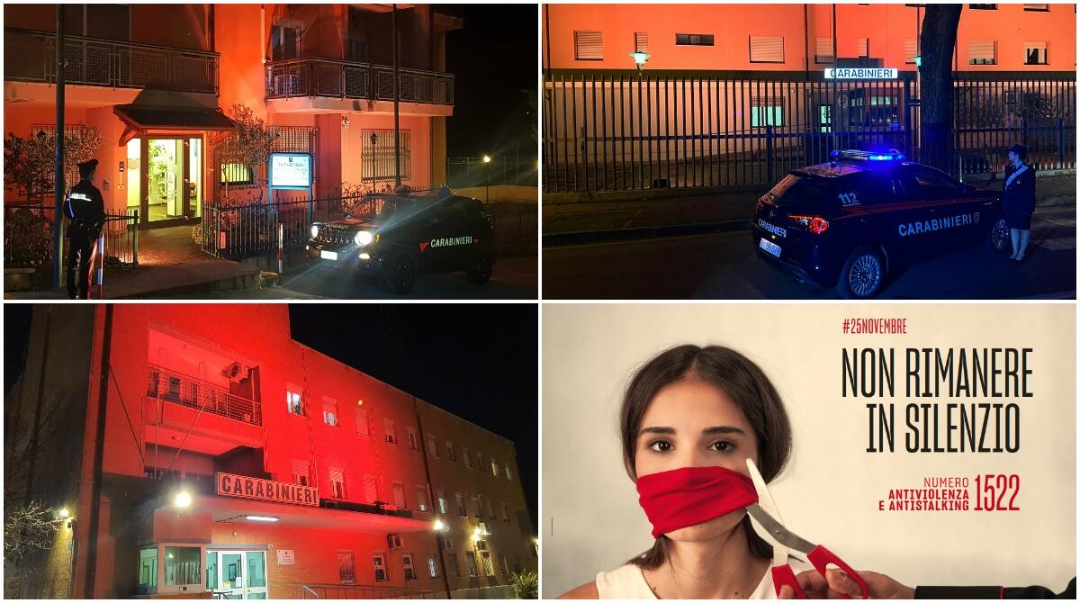 Carabinieri, caserme arancioni per dire No alla violenza sulle donne - In foto il Comando Provinciale Carabinieri di Rimini e le Caserme di Cattolica e Novafeltria