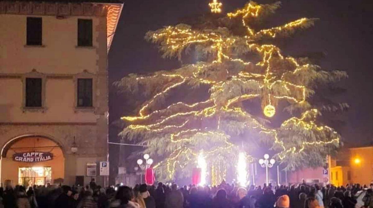 A Novafeltria tutto pronto per l'accensione del più grande Albero di Natale della Romagna - Uno scatto dalla scorsa edizione