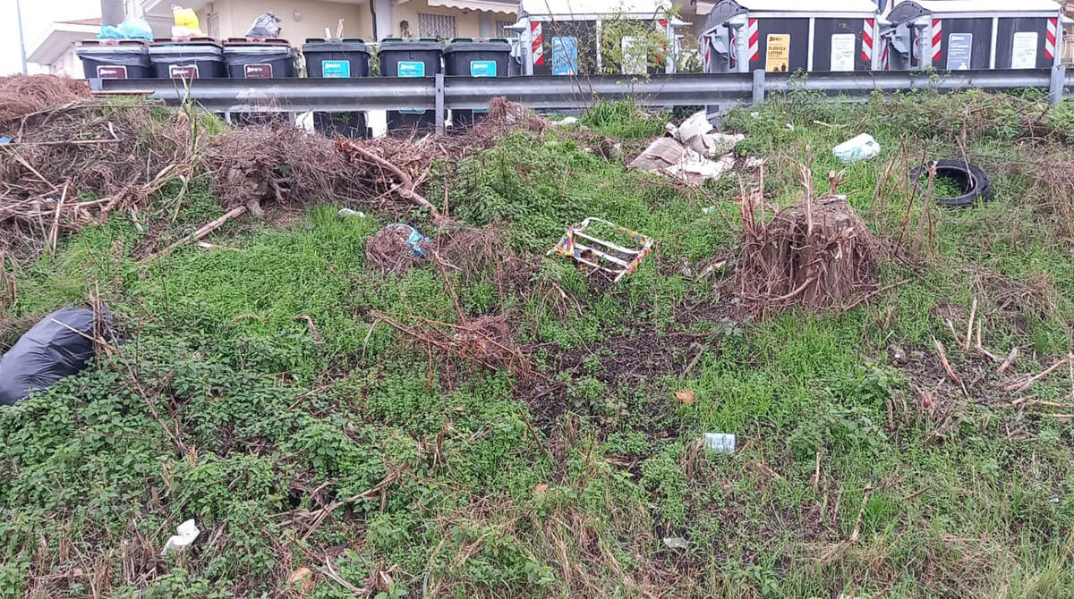 Degrado lungo la ciclabile. Un lettore: "Una discarica a cielo aperto" - La situazione della ciclabile fotografata da un lettore di altarimini