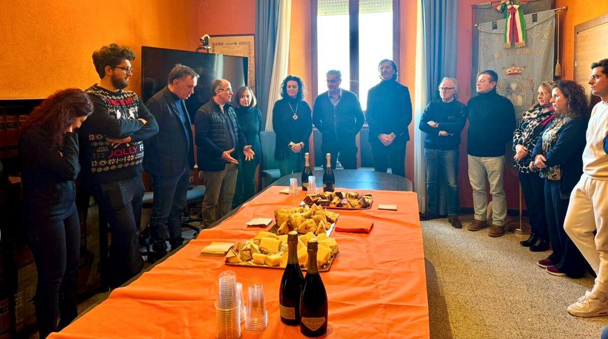 Coriano: incontro natalizio del Sindaco Ugolini con i dipendenti comunali - Un momento dell'incontro