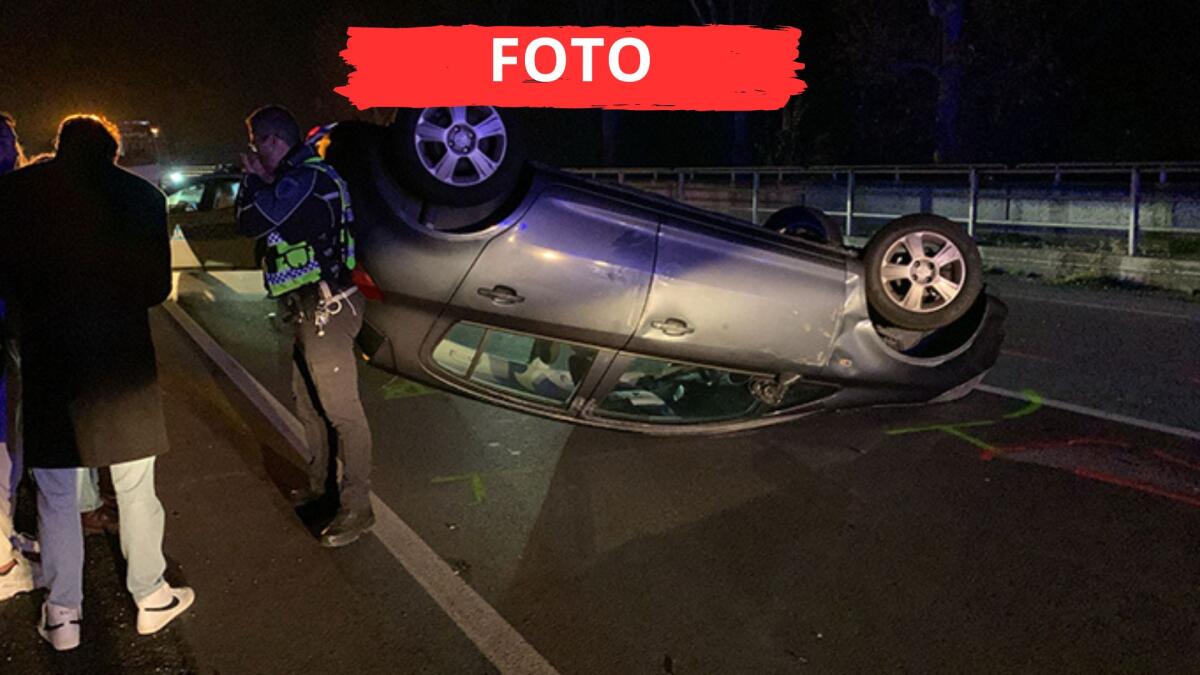 Auto si ribalta sulla carreggiata a testa in giù: disagi al traffico - Il luogo dell'incidente