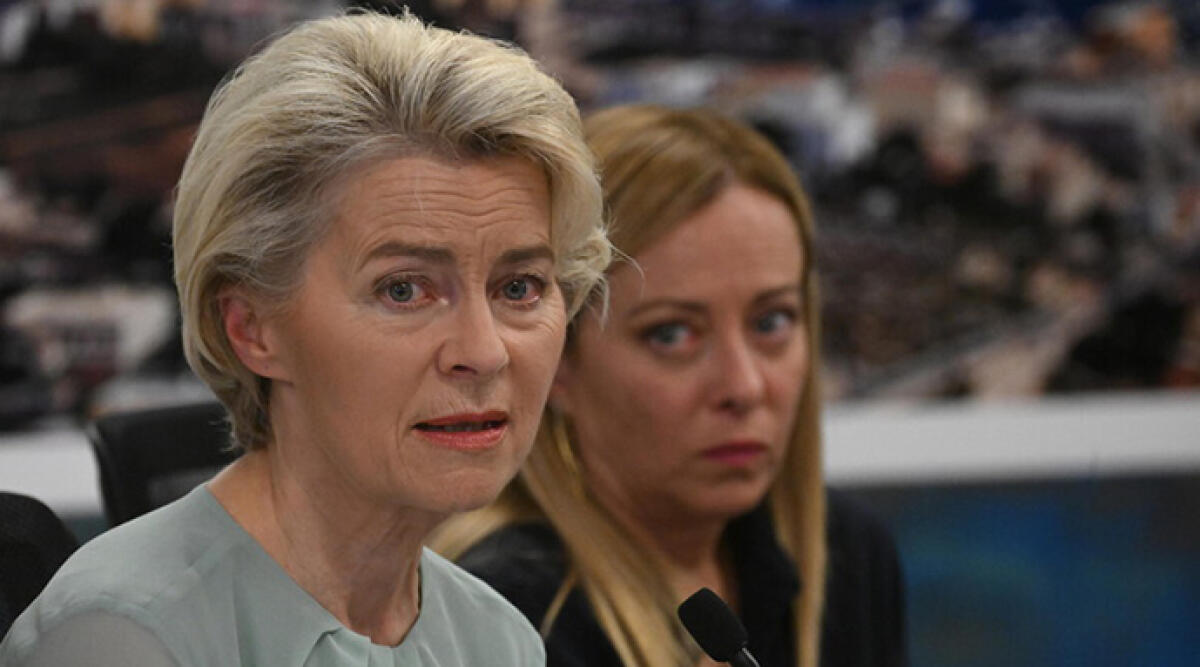 Meloni e Von der Leyen in Romagna: sit-in di protesta degli alluvionati - Foto Ansa