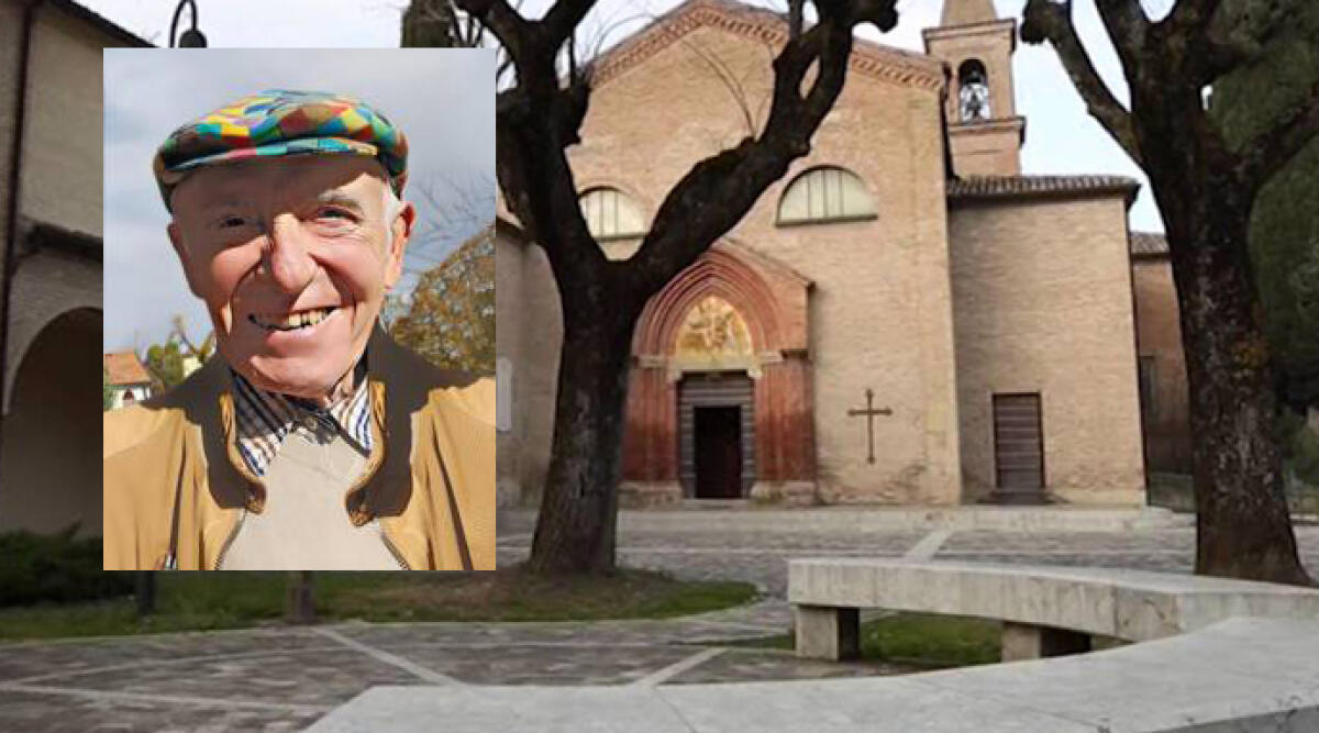 Addio a Giuseppe ‘Puccio’ Bracchini, pilastro della comunità di Verucchio - La chiesa parrocchiale San Paterniano di Villa Verucchio. Nel riquadro Giuseppe Bracchini