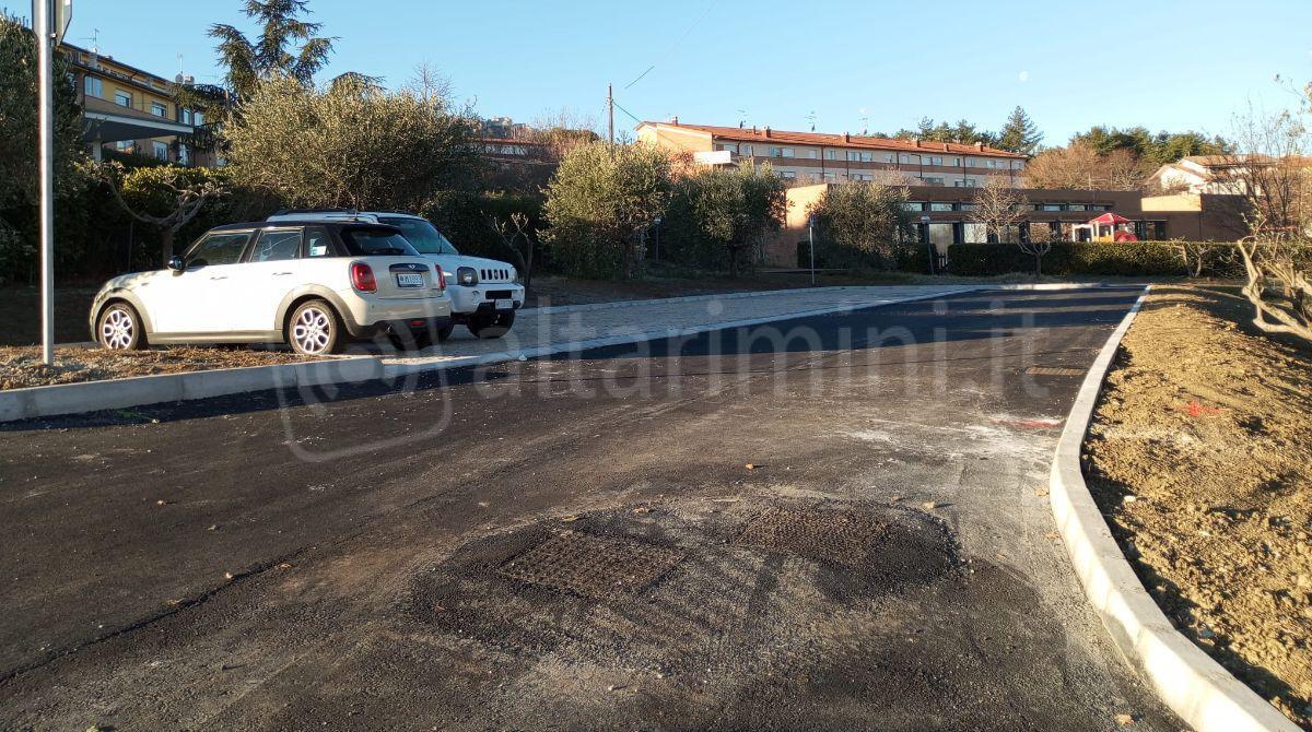 Nuovo parcheggio con 13 posti auto alla scuola materna "Lo scrigno" di Domagnano - Il parcheggio della scuola materna