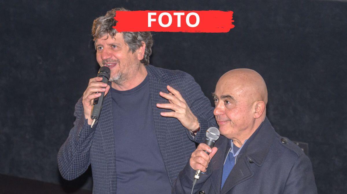 Tutti per Fabio: CinePalace gremito per la presentazione del nuovo film di De Luigi - De Luigi e Cevoli alla presentazione di "50 km all'ora", Riccione (foto di Daniele Casalboni)