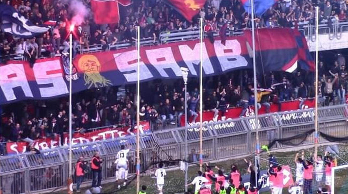Riccione, esodo di tifosi della Samb in arrivo al Nicoletti. Saranno più di 1000 - Ultras Samb (foto da Fb Ultras Samb)