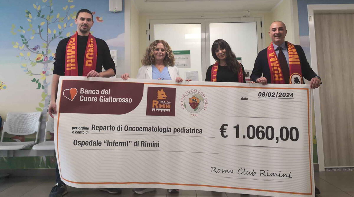 Nuova donazione per i bimbi dell'ospedale di Rimini dai tifosi della Roma - 