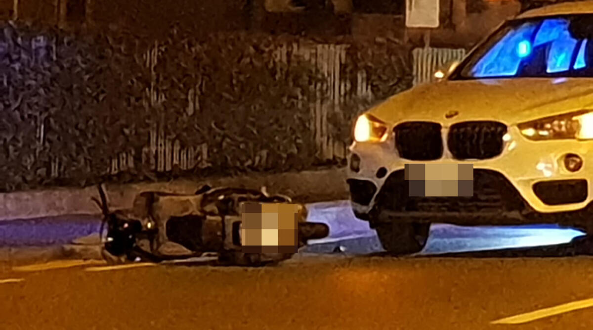 Auto contro scooter in via Flaminia a Rimini - Il luogo dell'incidente