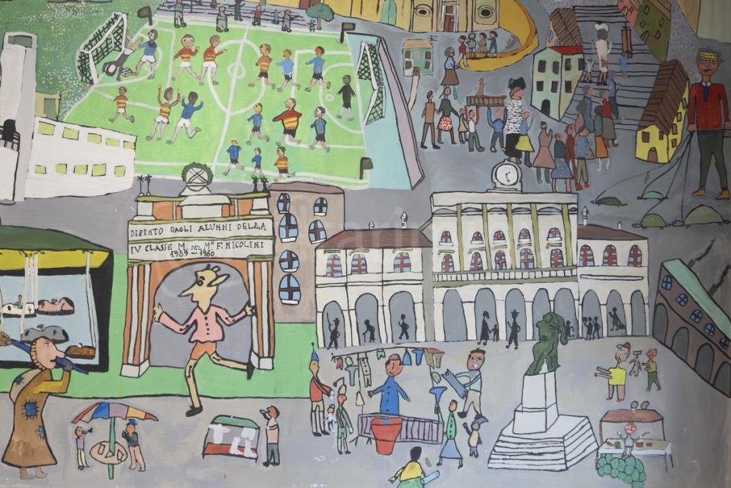 Il murale di Nicolini alla scuola Pascucci