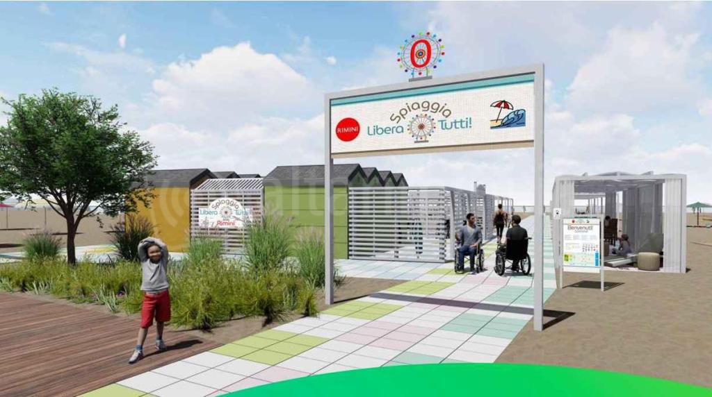 Spiaggia libera di Piazzale Boscovich – rendering