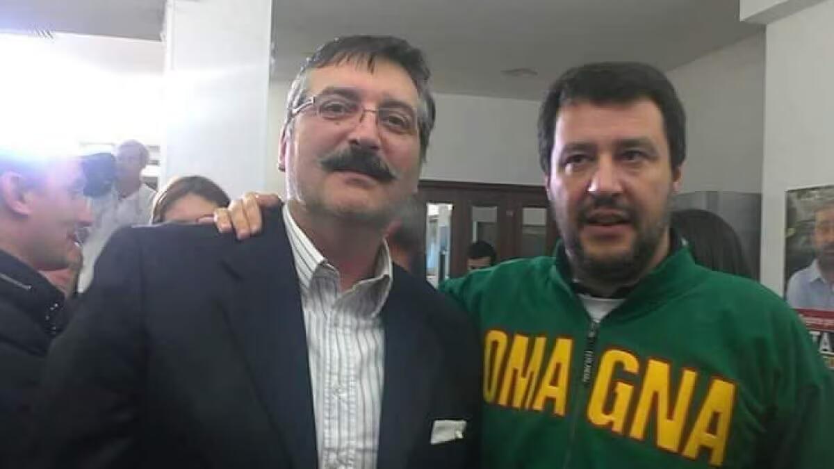 Santarcangelo, Marco Fiori lascia la Lega e conferma il sostegno al candidato civico Borghini - Marco Fiori con Matteo Salvini