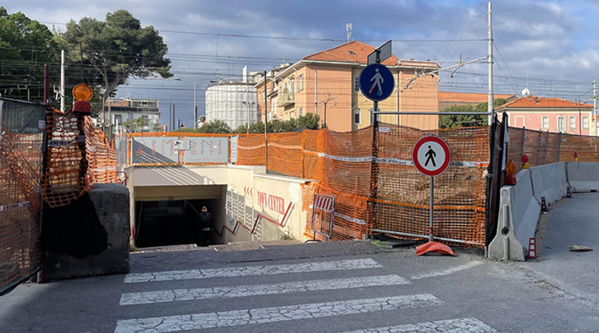 Dal 6 maggio chiusura del sottopasso a Rimini: avanzano i lavori per rendere la città più inclusiva - Il cantiere del sottopasso al grattacielo
