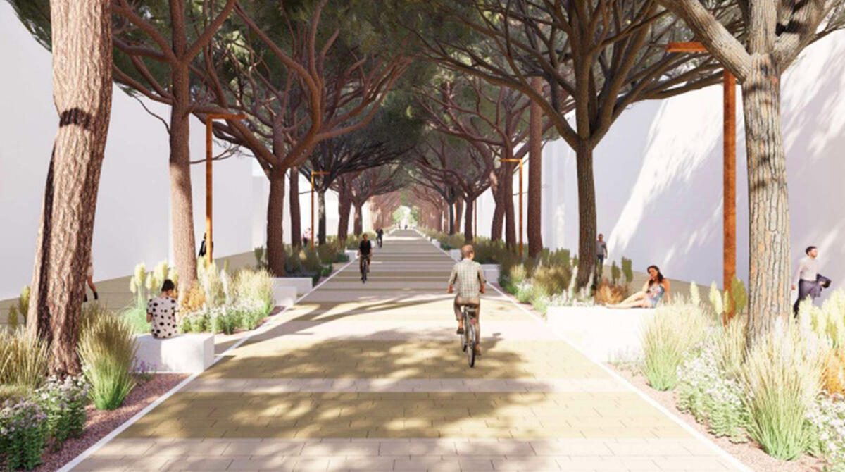 Ecco come saranno le vie del centro di Cattolica dopo il restyling - Rendering di via Bovio