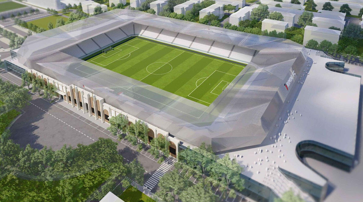Nuovo stadio Neri, Forza Italia lo vuole fuori dal centro storico: "E no al centro commerciale" - Rendering del nuovo stadio Neri