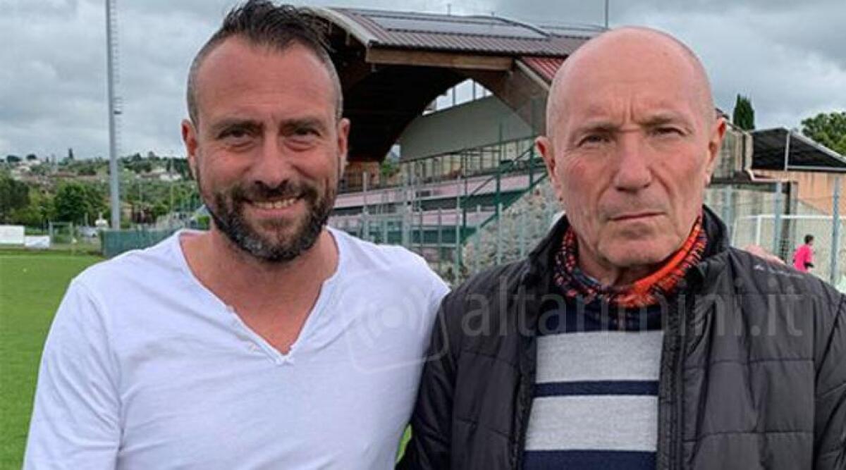 Verucchio, l'impresa di mister Nicolini: "Vi racconto i segreti della mia squadra" - Da sinistra l'allenatore Davide Nicolini e il ds del Verucchio Andruccioli