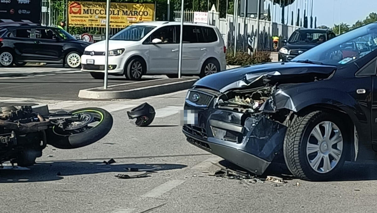 Scontro auto-moto a Misano, ferito centauro - Il luogo dell'incidente, foto Ballante