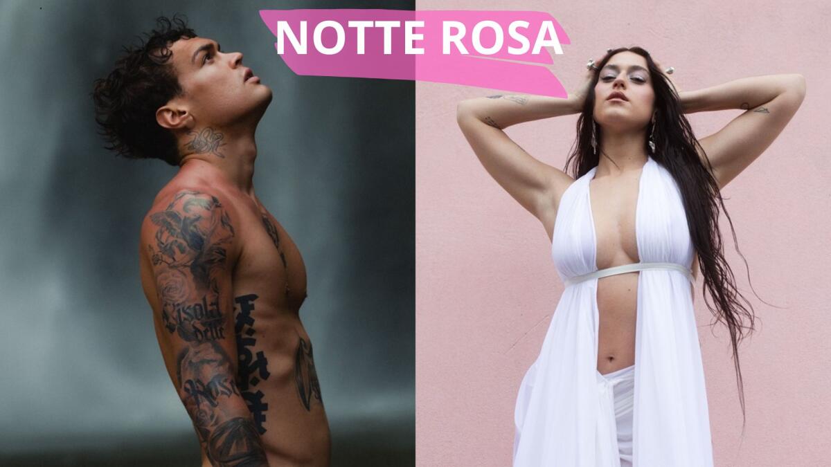 Blanco e Gaia alla Notte Rosa di Rimini, Mecozzi incanterà all'alba con il suo violino - A sinistra Blanco, a destra Gaia (PH Asia Stella Consonni)