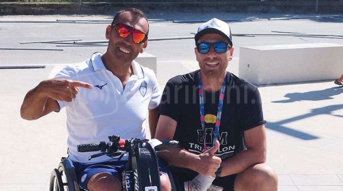 “Corri per i più piccoli del mondo”: a Bellaria una “due giorni” di podismo - Andrea Arcidiacono ed il "paratriathleta" riminese Giovanni Achenza