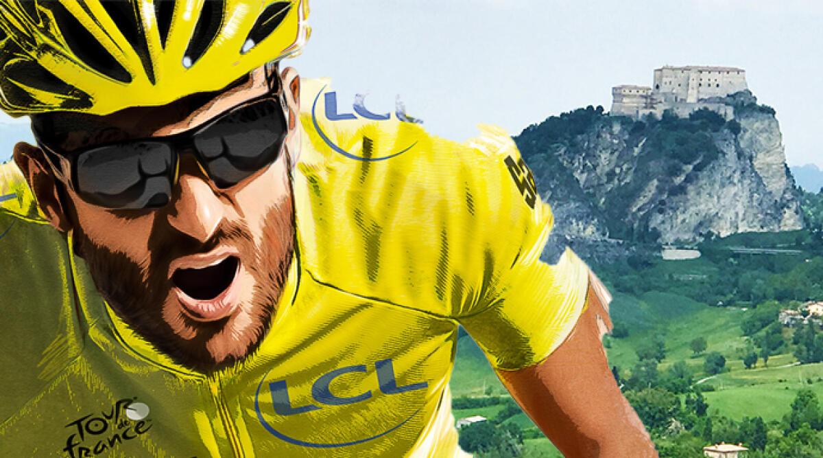 Una spettacolare Tour Eiffel umana per salutare i ciclisti del Tour de France: le iniziative in Alta Valmarecchia - Sullo sfondo San Leo