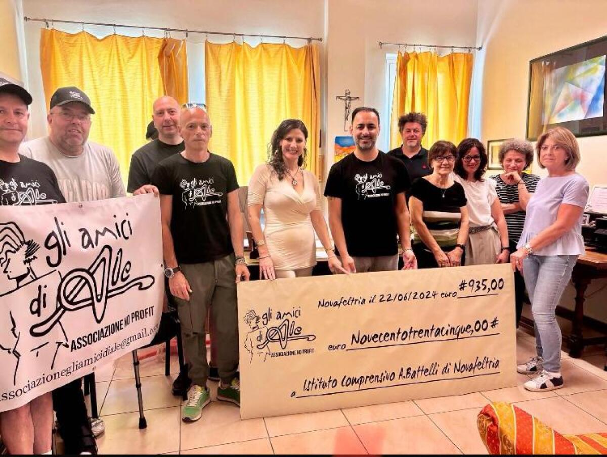 L’associazione no profit “Gli Amici di Ale” effettua la prima donazione a favore dell’istituto comprensivo “A. Battelli” di Novafeltria -