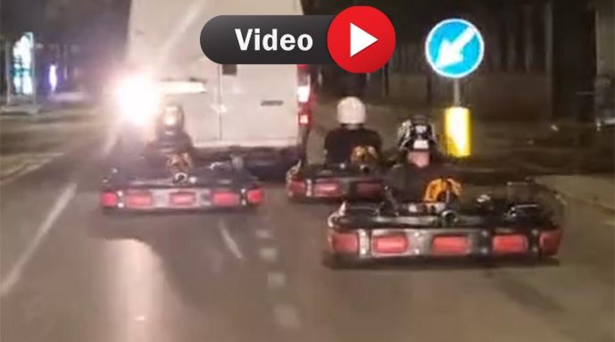 Furto surreale: corsa all’alba con i Go-Kart rubati - Un fermo immagine del video