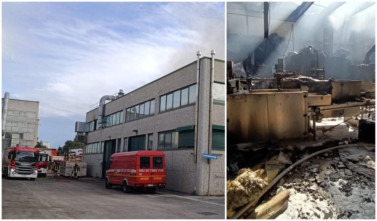 Paura e fiamme: incendio allo stabilimento di Riccione Piadina - Le immagini dell'incendio di San Giovanni in Marignano (foto Ballante)