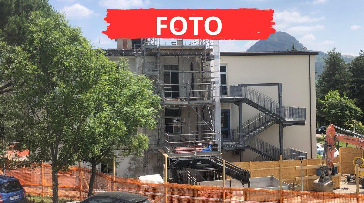 Novafeltria, entrano nel vivo i lavori per l'Ospedale di Comunità - Il cantiere dell'Ospedale di Comunità di Novafeltria