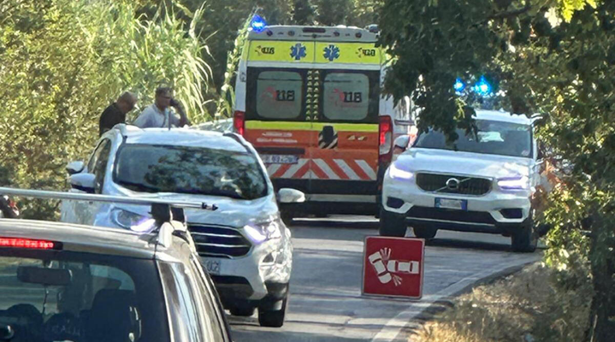 Incidente in via Santa Cristina, due auto e una moto nel fosso - Il luogo dell'incidente