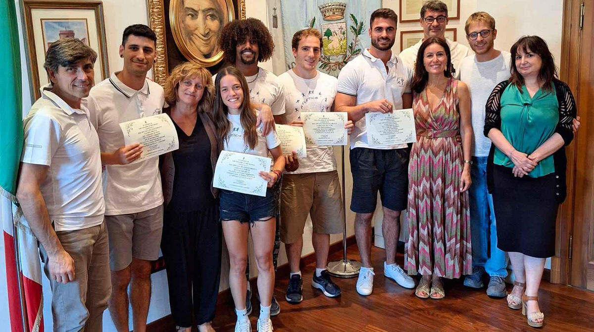 Le giovani stelle dell'atletica marignanese ricevute dalla sindaca Bertuccioli -